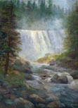 Gita Hazrati, Middle Falls On The Mc Cloud River Mt. Shasta, 9x12 May 2009