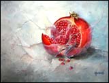 Gita Hazrati, Pomegrante - Oil on Linen 16x20
